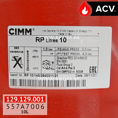 ACV 557A7006 Ausdehnungsgefäß 10L