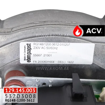 ACV 537D3008 fan RG148-1200-3612 + pot. + cooling prop.