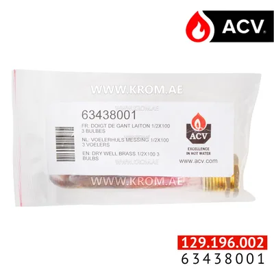 ACV 63438001 dry well brass 1/2x100 3 bulbs