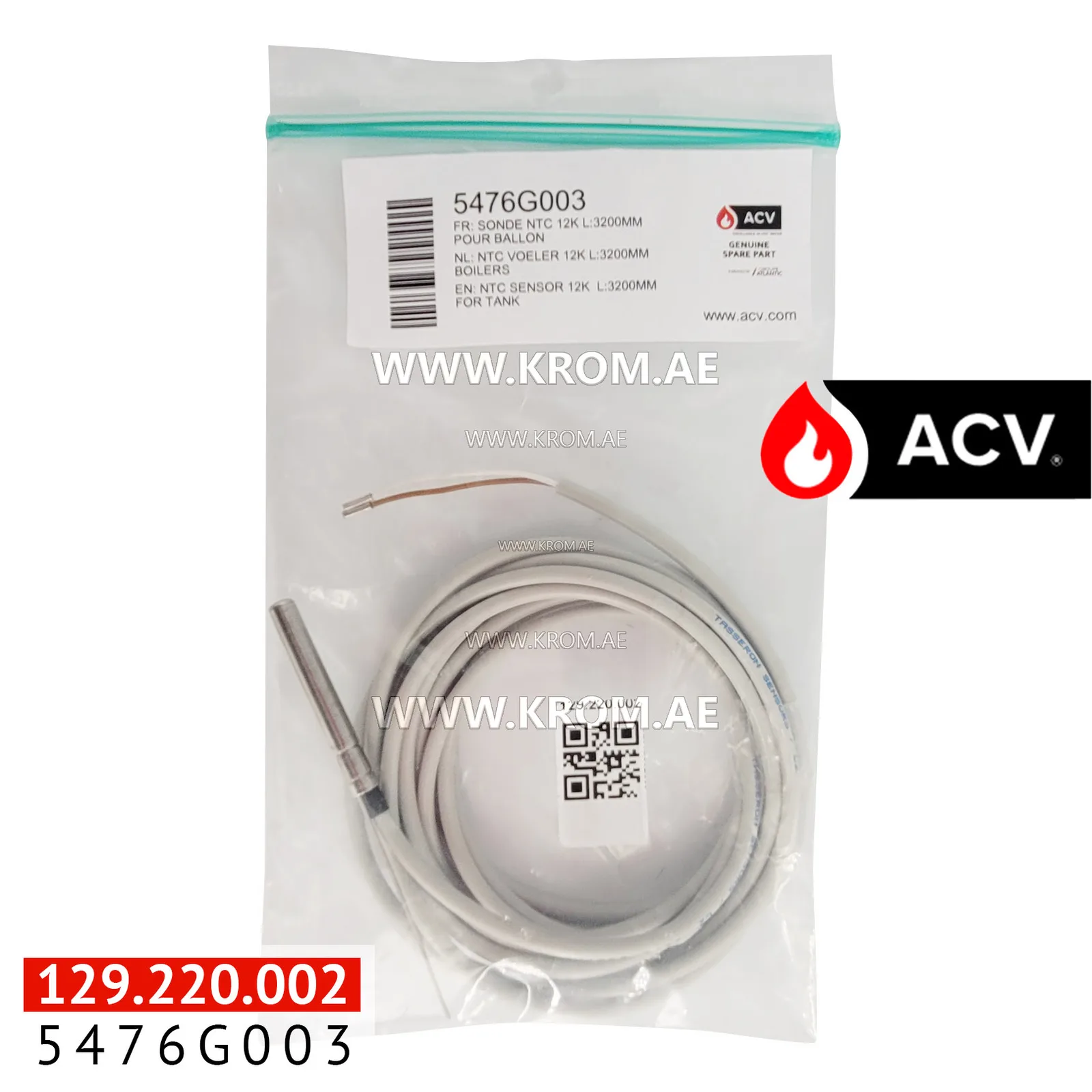 ACV 5476G003 NTC sensor 12k L:3200mm for tank