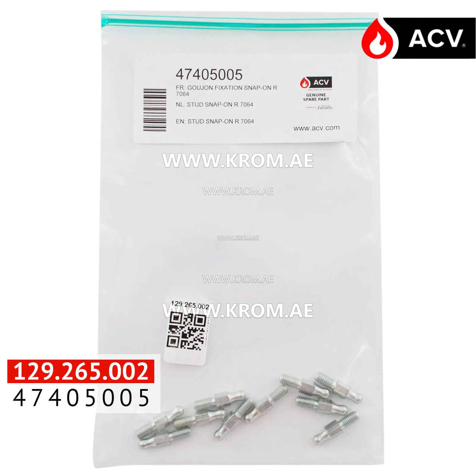 ACV 47405005 stud snap-on r 7064