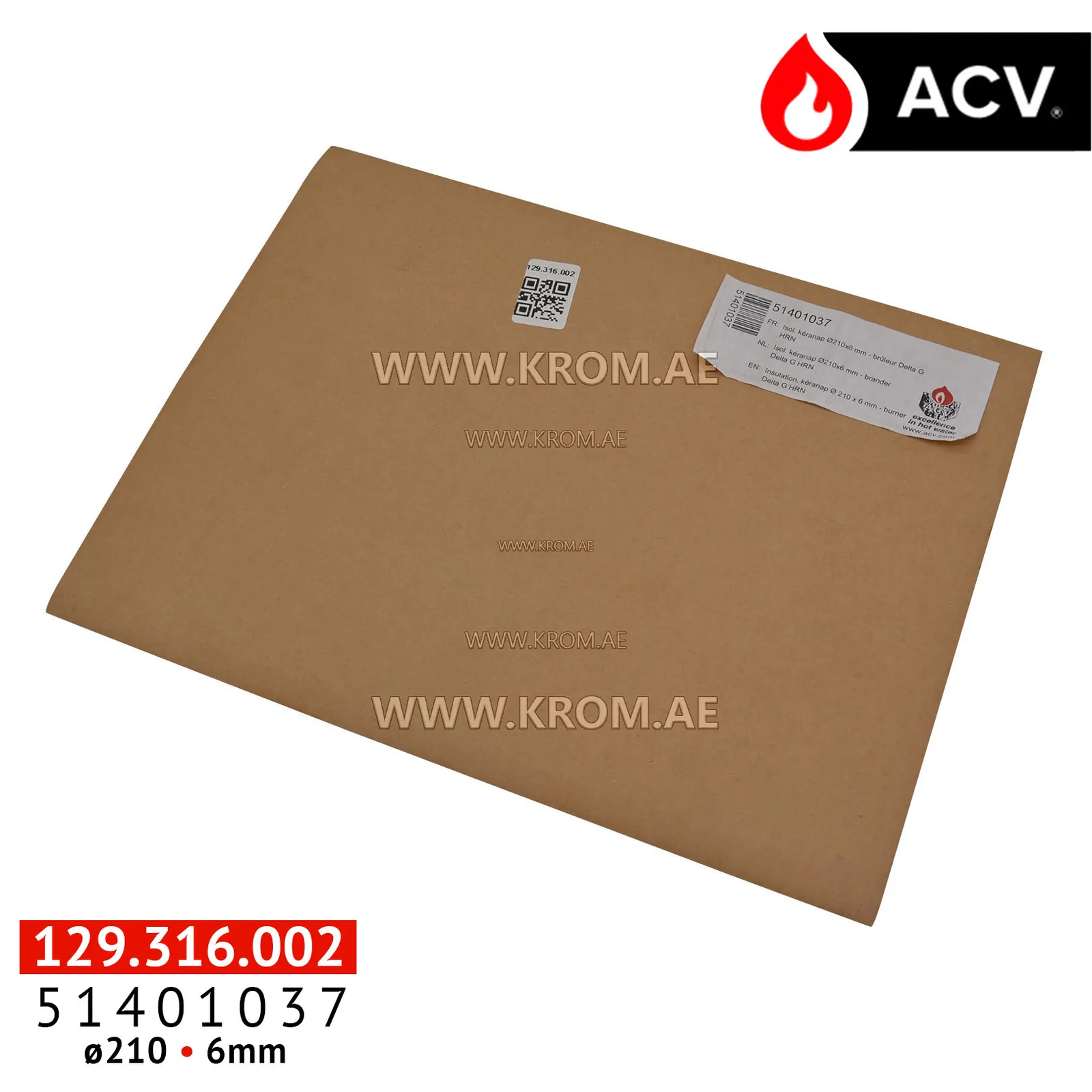 ACV 51401037 insulated keranap d210x6 burner DELTA G HRn