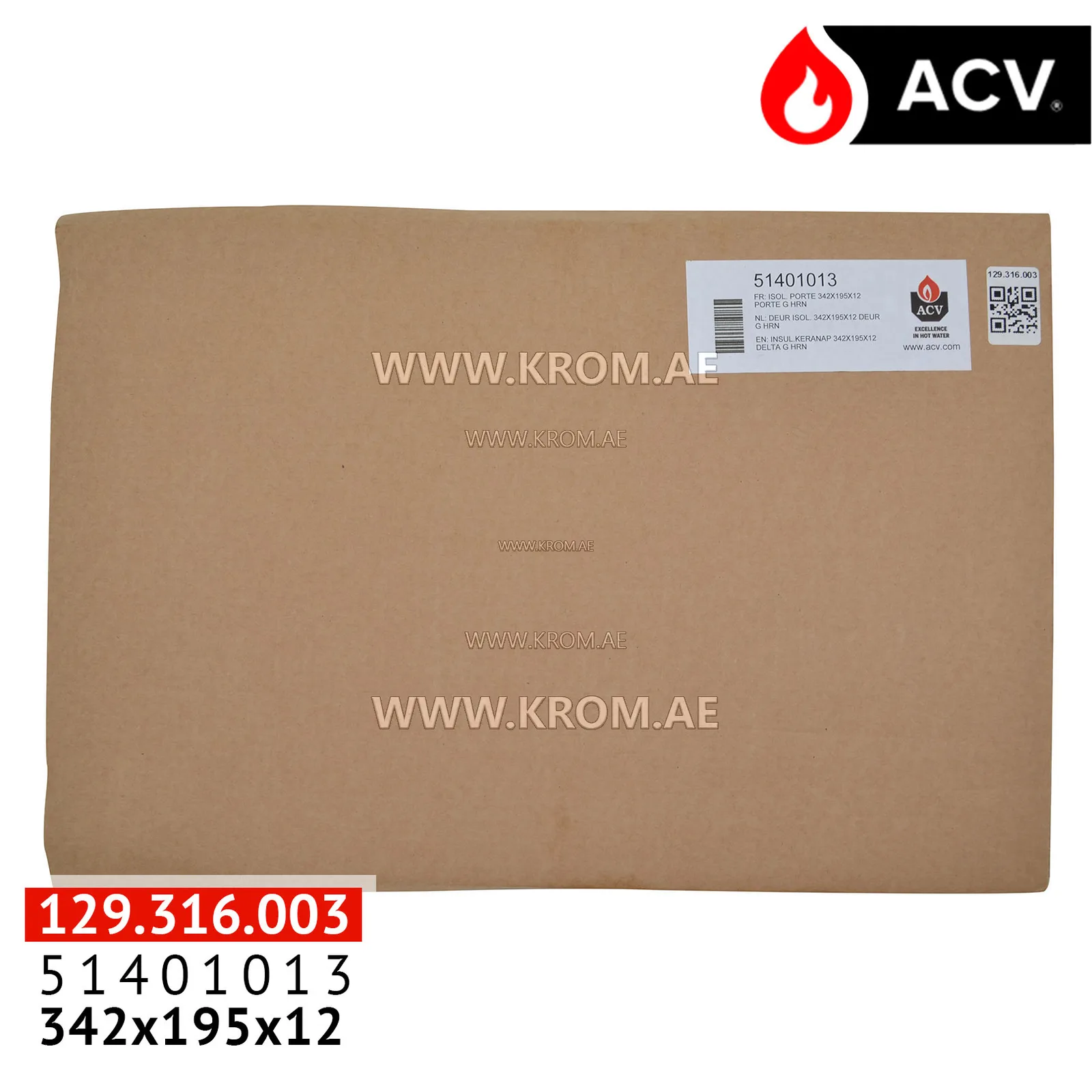 ACV 51401013 insulated keranap 342x195x12 DELTA G HRn