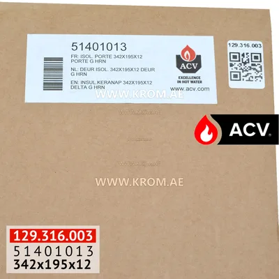 ACV 51401013 insulated keranap 342x195x12 DELTA G HRn