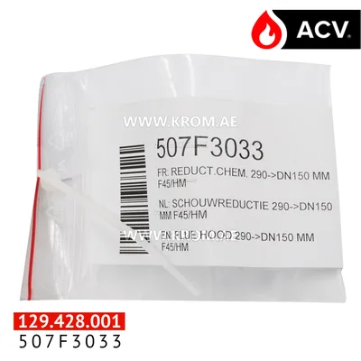ACV 507F3033 flue hood 290->dn150 mm f45/hm
