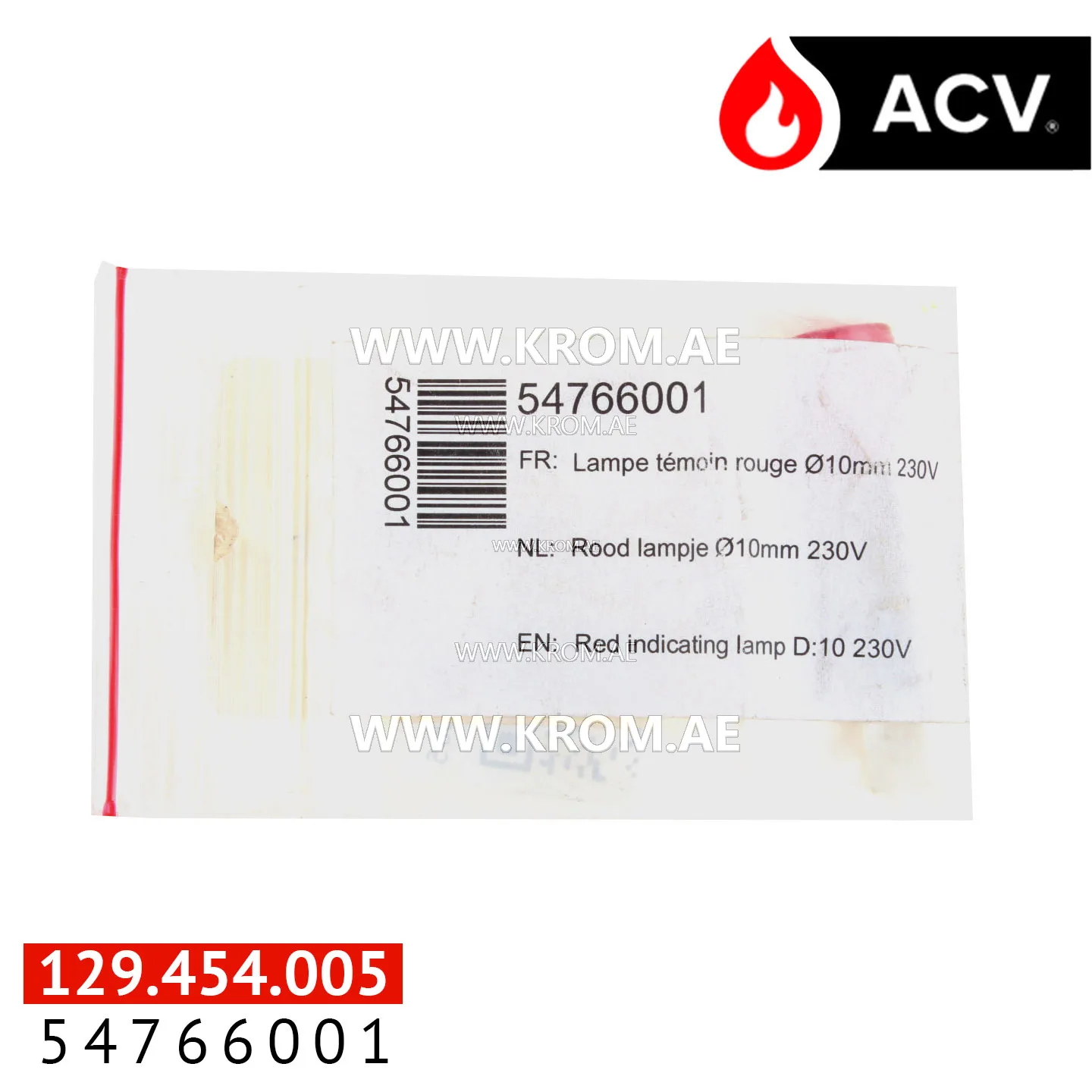 ACV 54766001 light red d10 230v