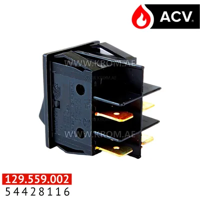ACV 54428116 switch 22x30 2p 1/0 +red light