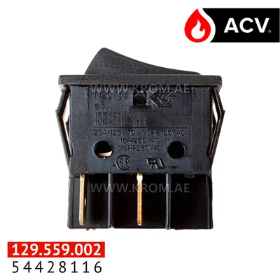 ACV 54428116 switch 22x30 2p 1/0 +red light