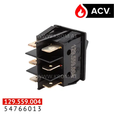 ACV 54766013 switch black 22x30 dbl.inv 6tabs