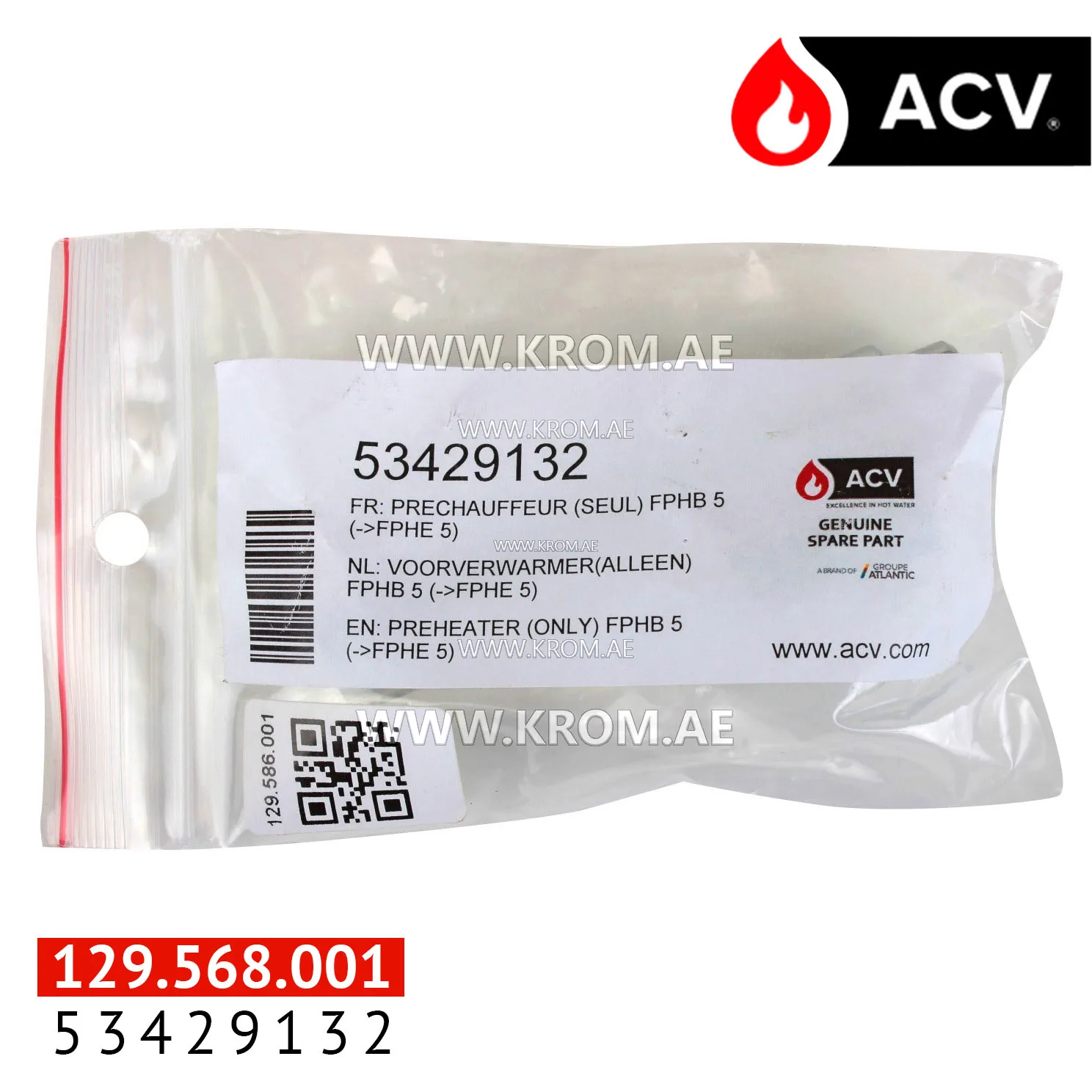 ACV 53429132 preheater (only) fphb 5 (->fphe 5)