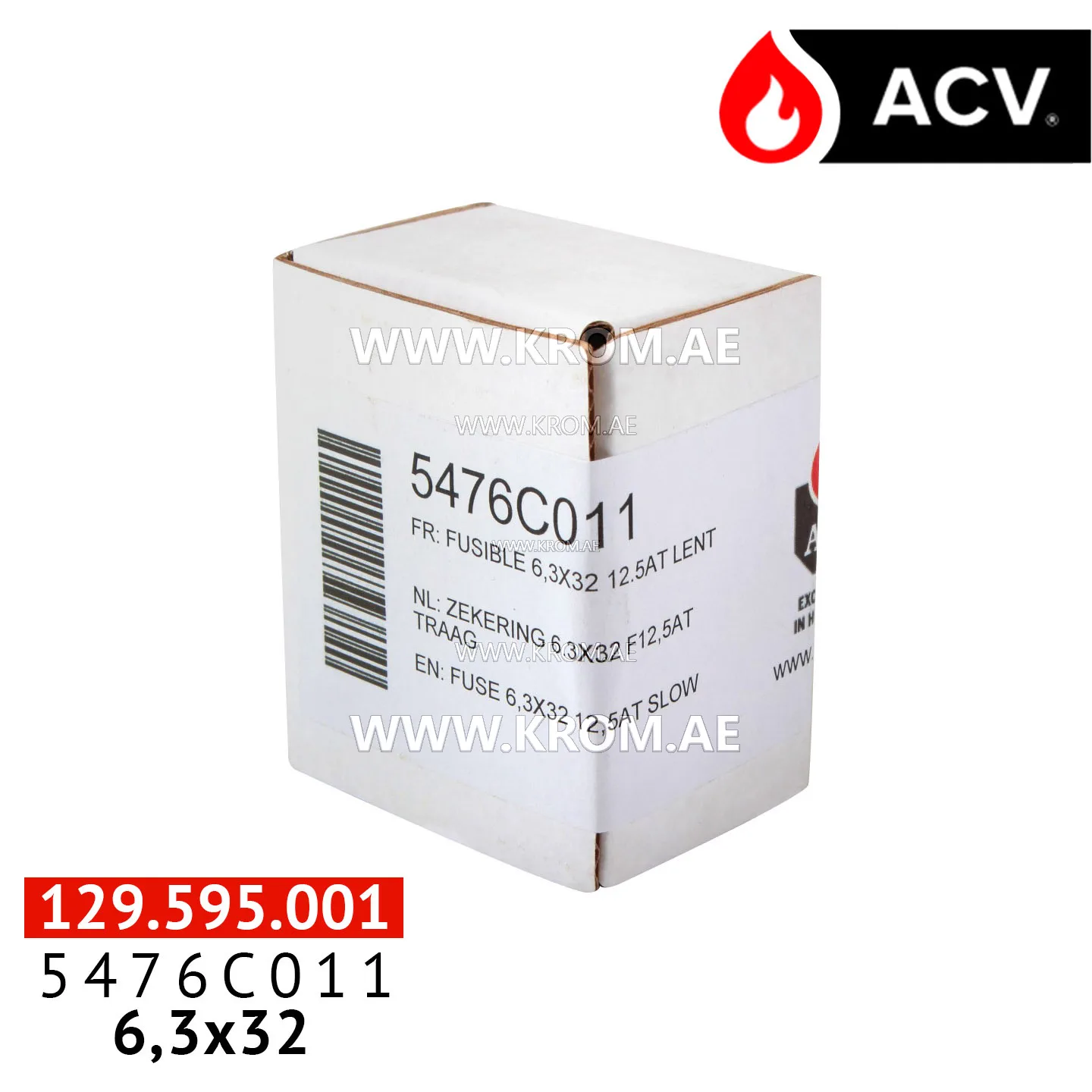 ACV 5476C011 fuse 6,3x32 12,5at slow