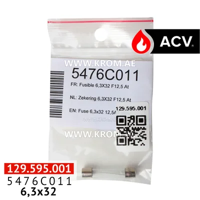ACV 5476C011 fuse 6,3x32 12,5at slow