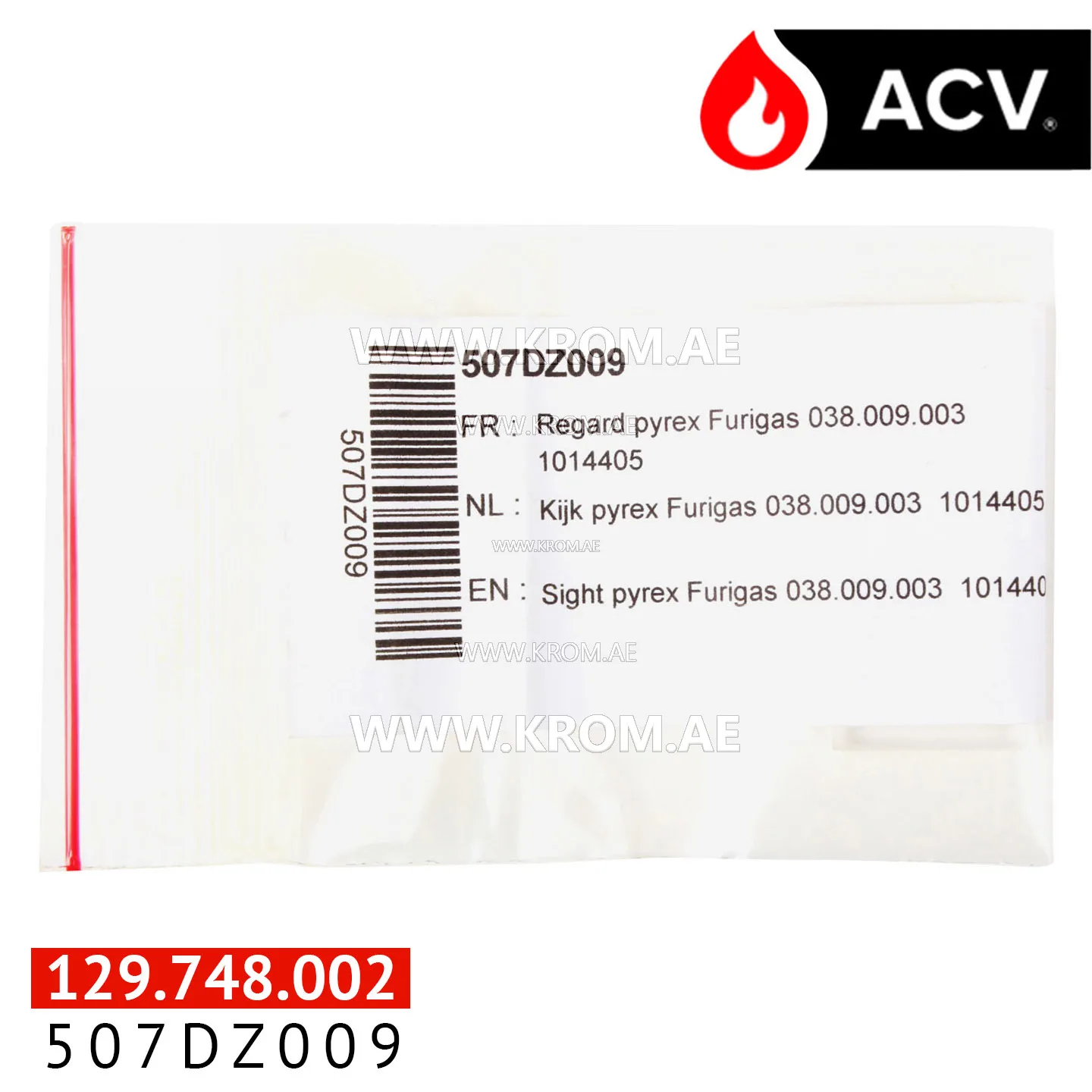 ACV 507DZ009 sight glass pyrex furigas