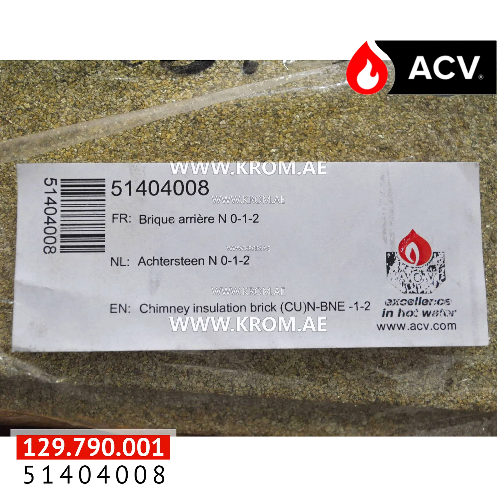 ACV 51404008 chimney insulation brick (cu)N-BNE-1-2