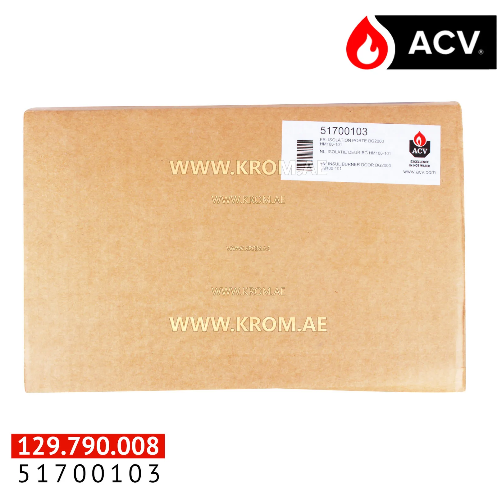 ACV 51700103 insulated burner door BG2000 HM100-101