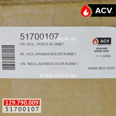 ACV 51700107 insulated burner door N-BNE1 (non-Eco)
