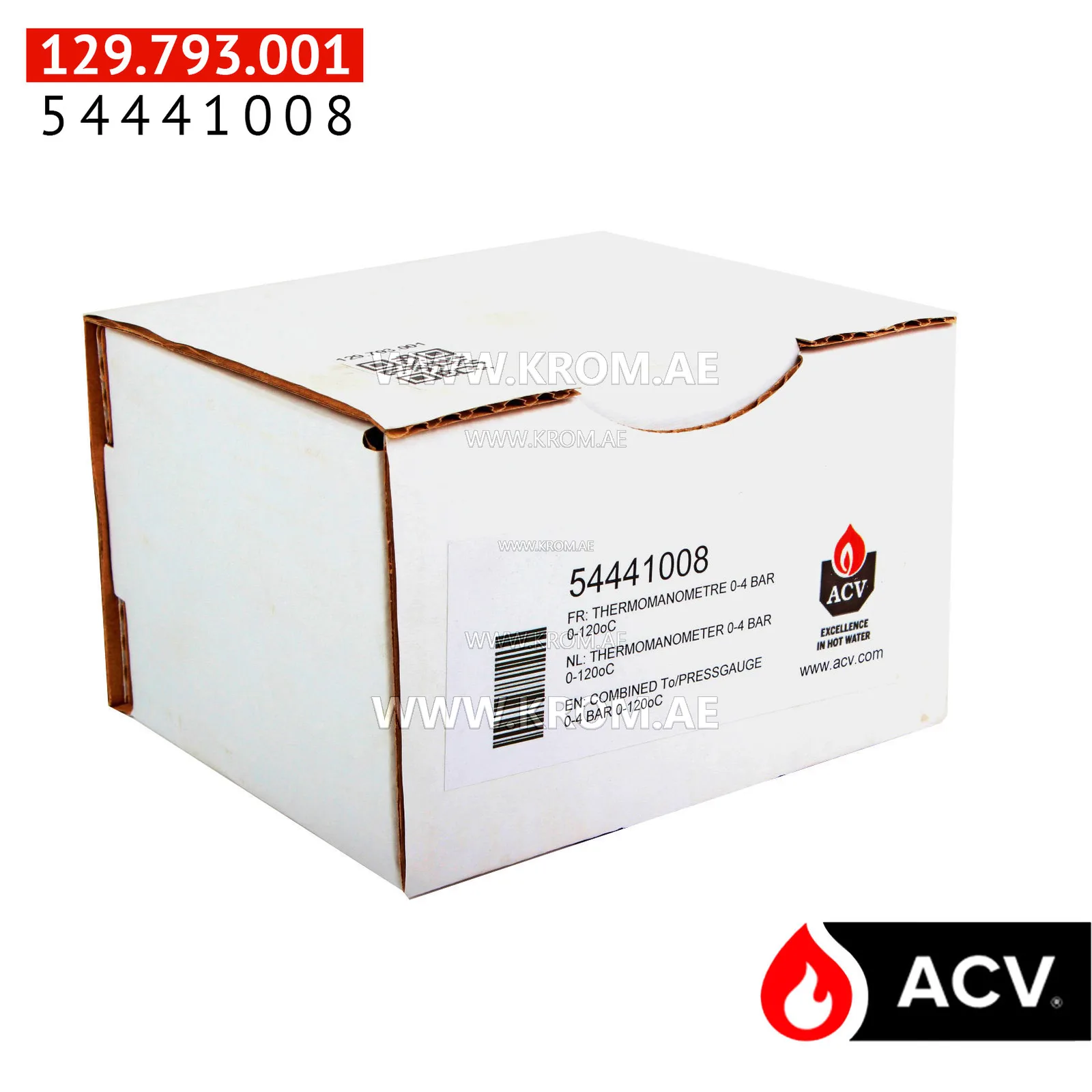 ACV 54441008 combined to/pressgauge 0-4 bar 0-120C
