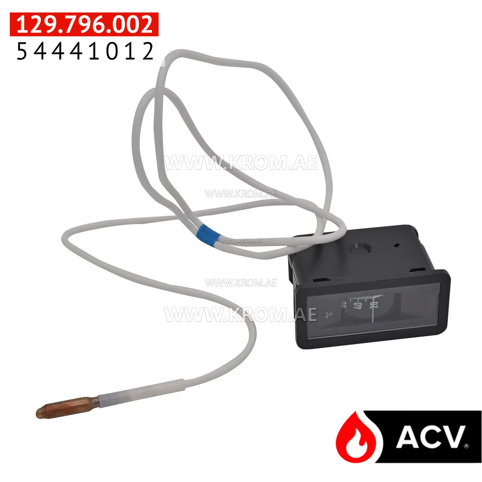 ACV 54441012 vertical thermometer 0-120C cap.1250