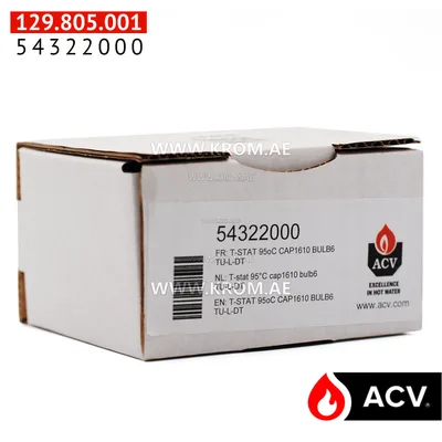 ACV 54322000 thermostat 95C cap1610 bulb6 TU-L-DT