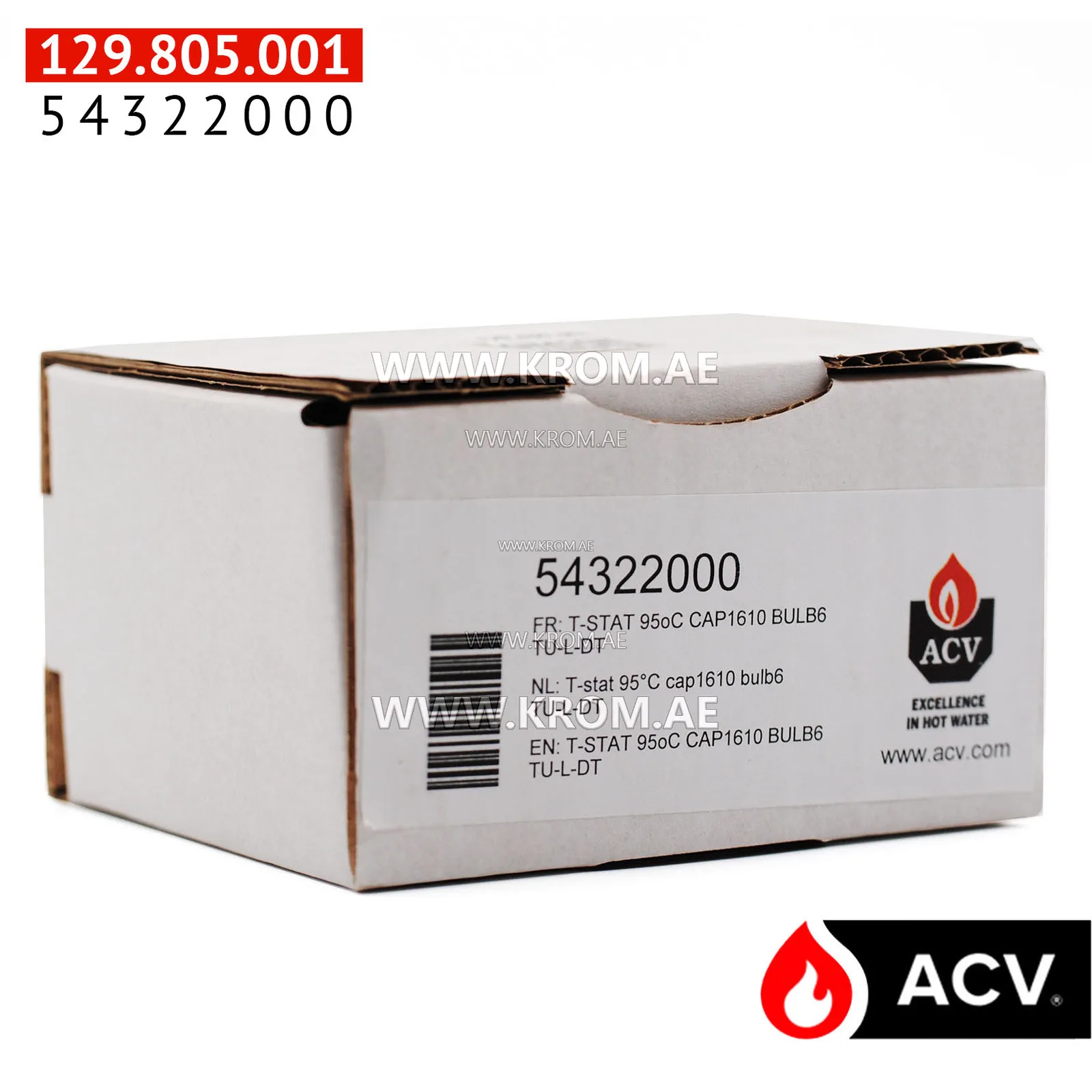 ACV 54322000 thermostat 95C cap1610 bulb6 TU-L-DT