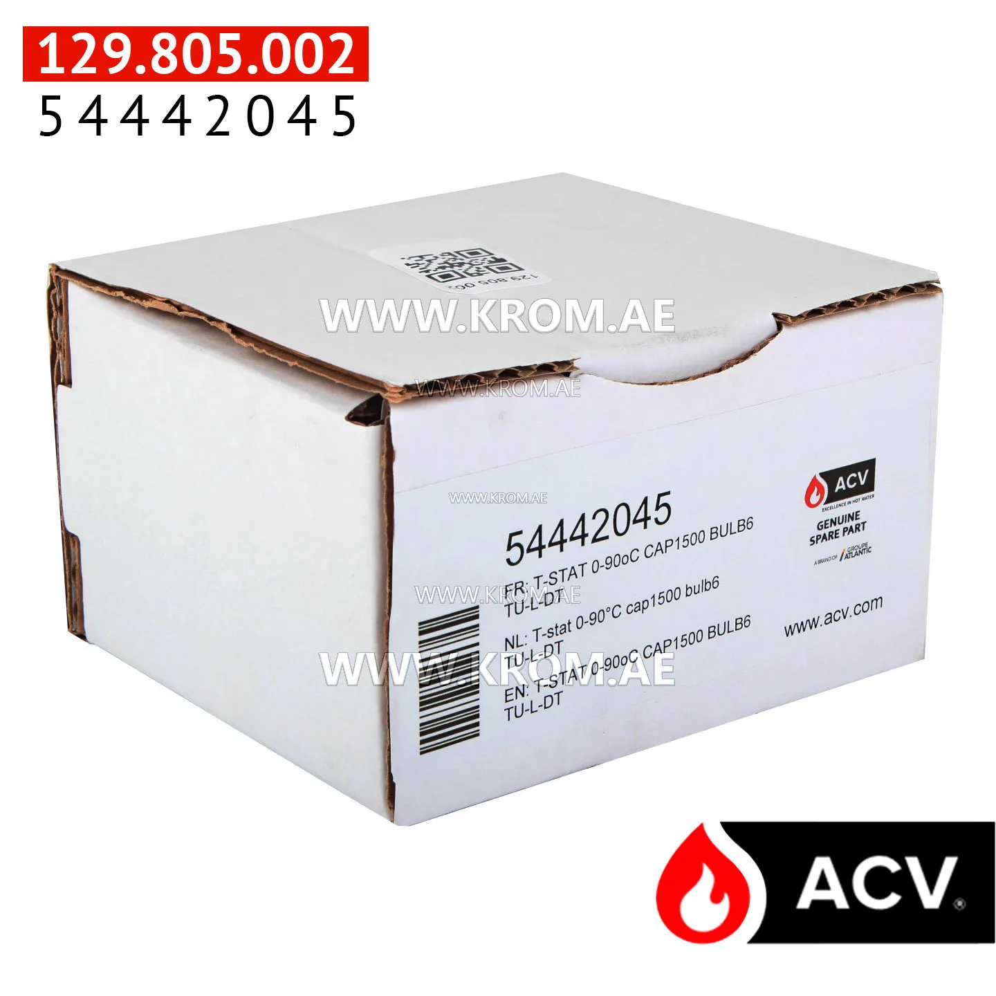 ACV 54442045 thermostat 0-90C cap1500 bulb6 TU-L-DT