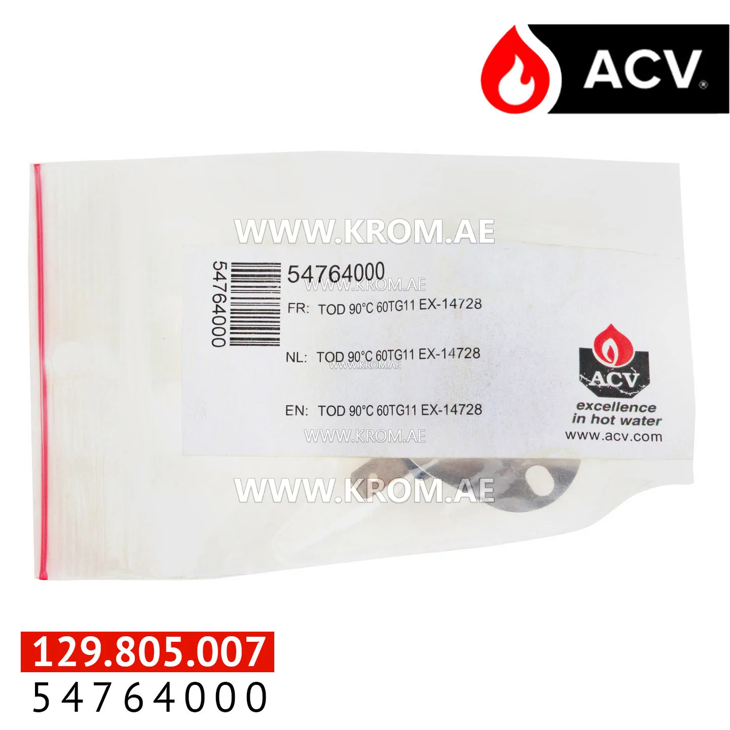 ACV 54764000 thermostat open 90C-close 40C