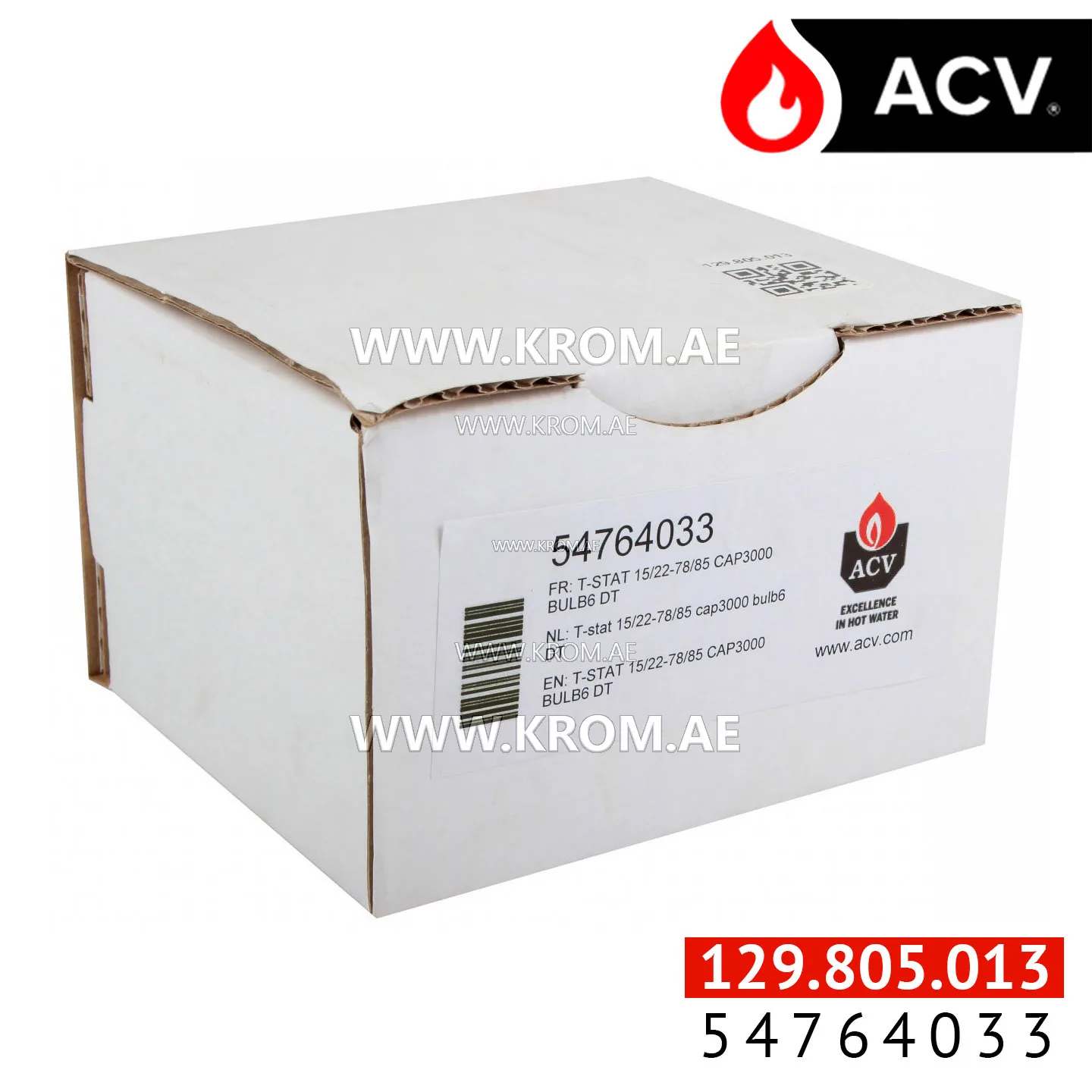 ACV 54764033 thermostat 15/22-78/85 cap3000 bulb6 dt