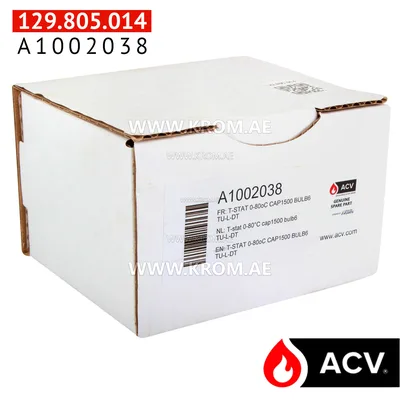 ACV A1002038 thermostat 0-80C cap1500 bulb6 TU-L-DT