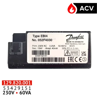 ACV 53429151 ignition transformer ebi 052f0030