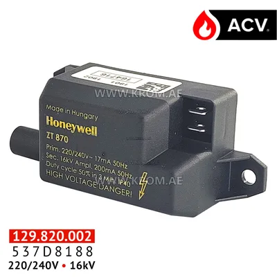 ACV 537D8188 ignition transformer ZT870 BG2000-s100