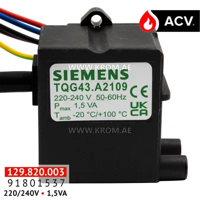 ACV 91801537 Siemens TQG43.A2109 ignition transformer