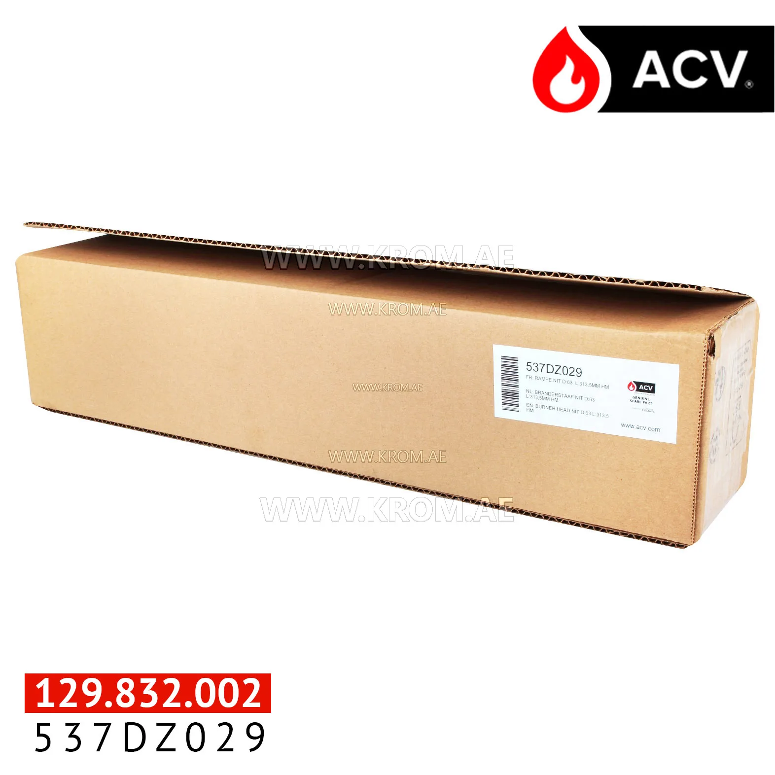 ACV 537DZ029 burner head nit D:63 L:313,5 HM