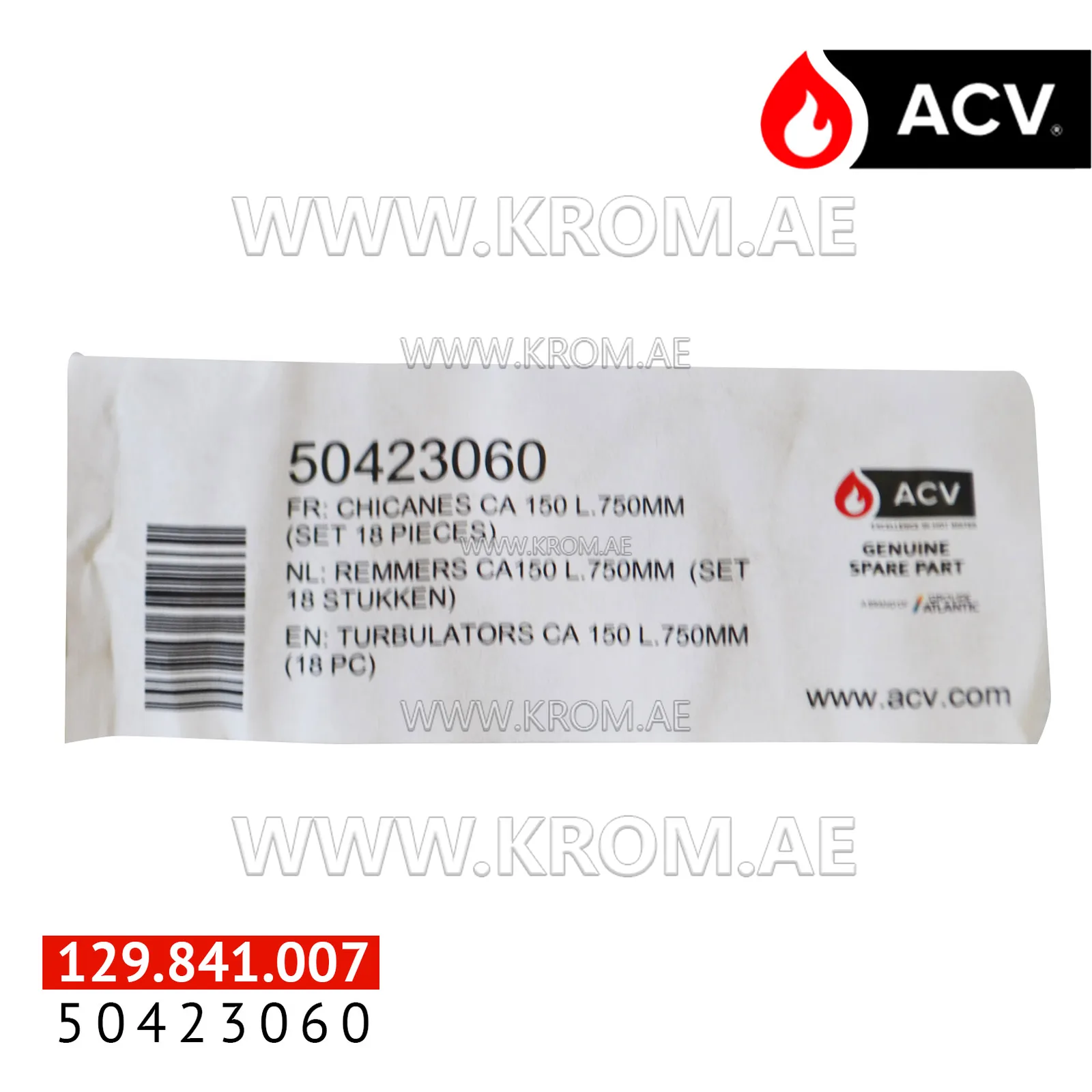 ACV 50423060 turbulators ca 150 l.750mm (18 pc)