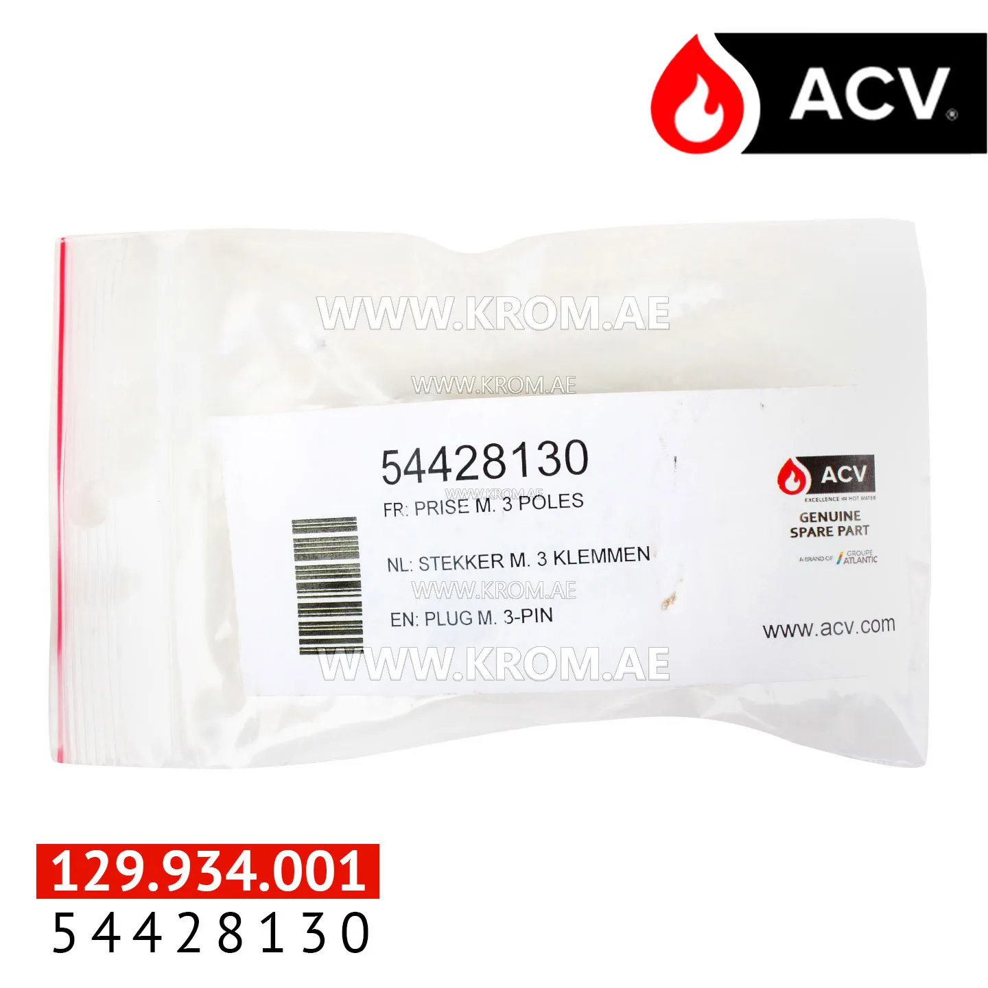 ACV 54428130 plug m. 3-pin