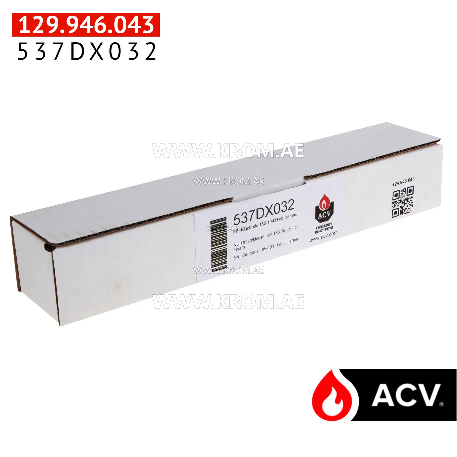 ACV 537DX032 electrode 185-10-LH dual ceram.