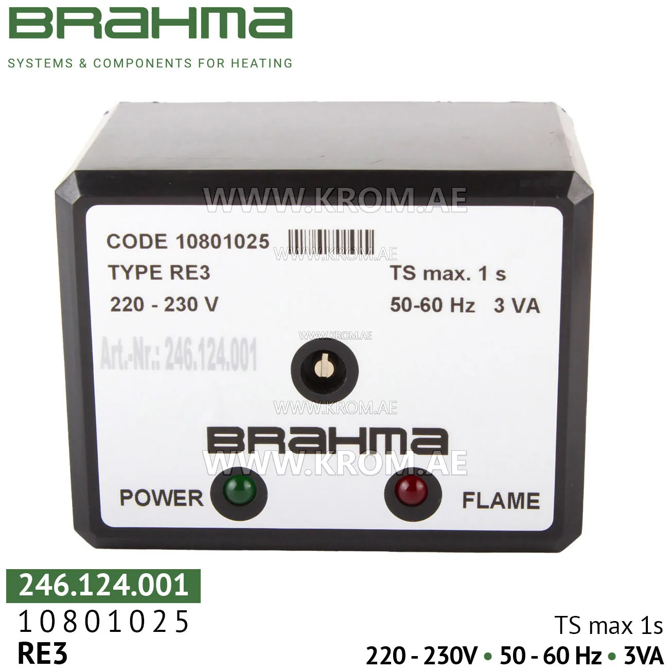 Brahma 10801025 RE3 flame relay