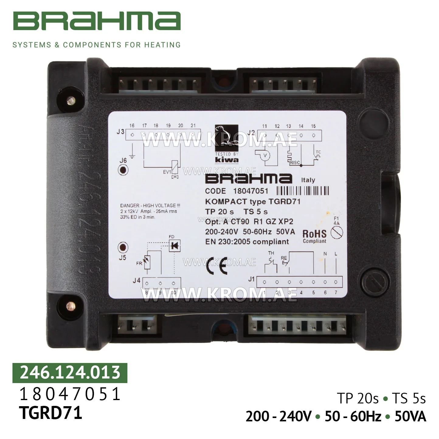 Brahma 18047051 TGRD71 control box