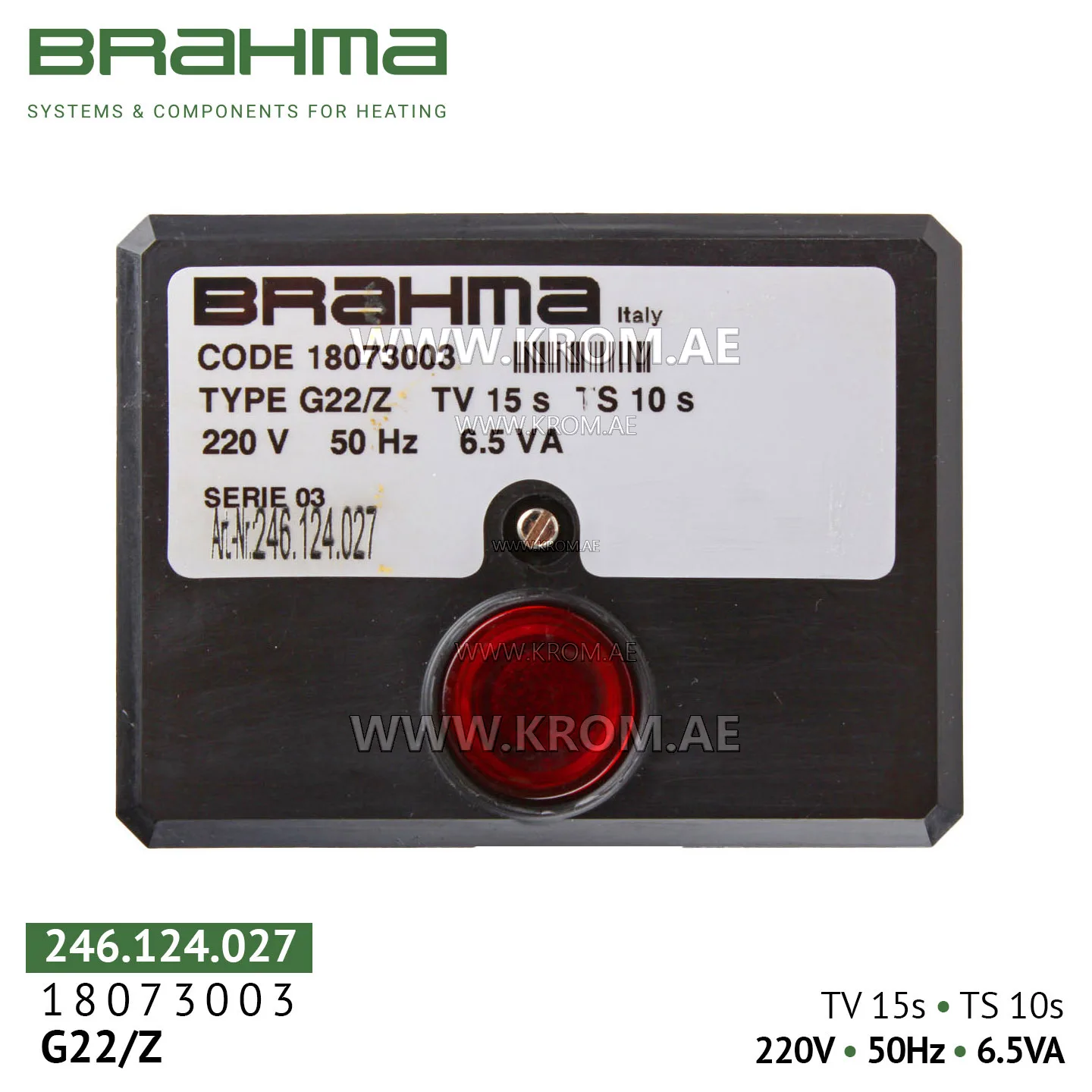 Brahma 18073003 G22/Z control box
