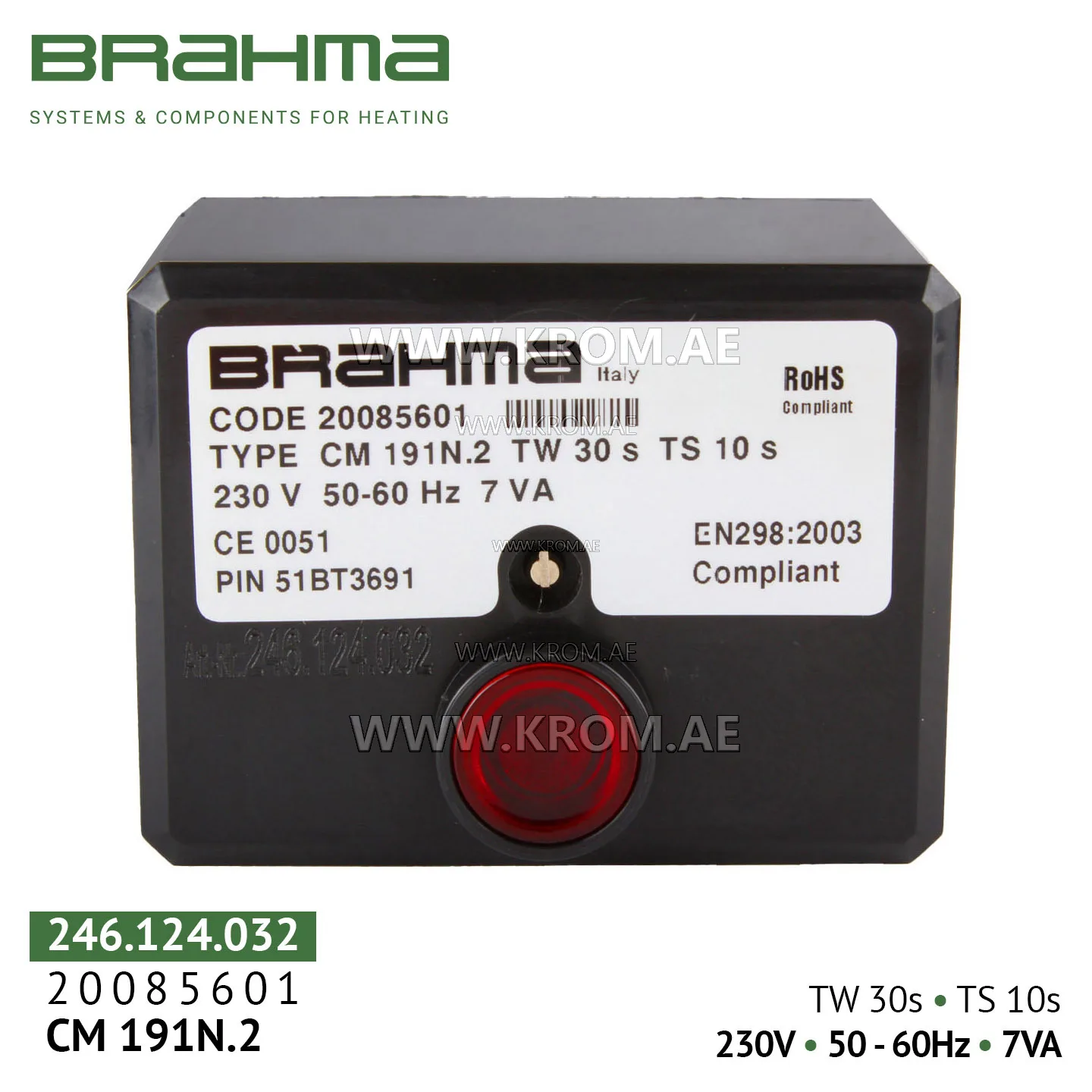 Brahma 20085601 CM191N.2 control box