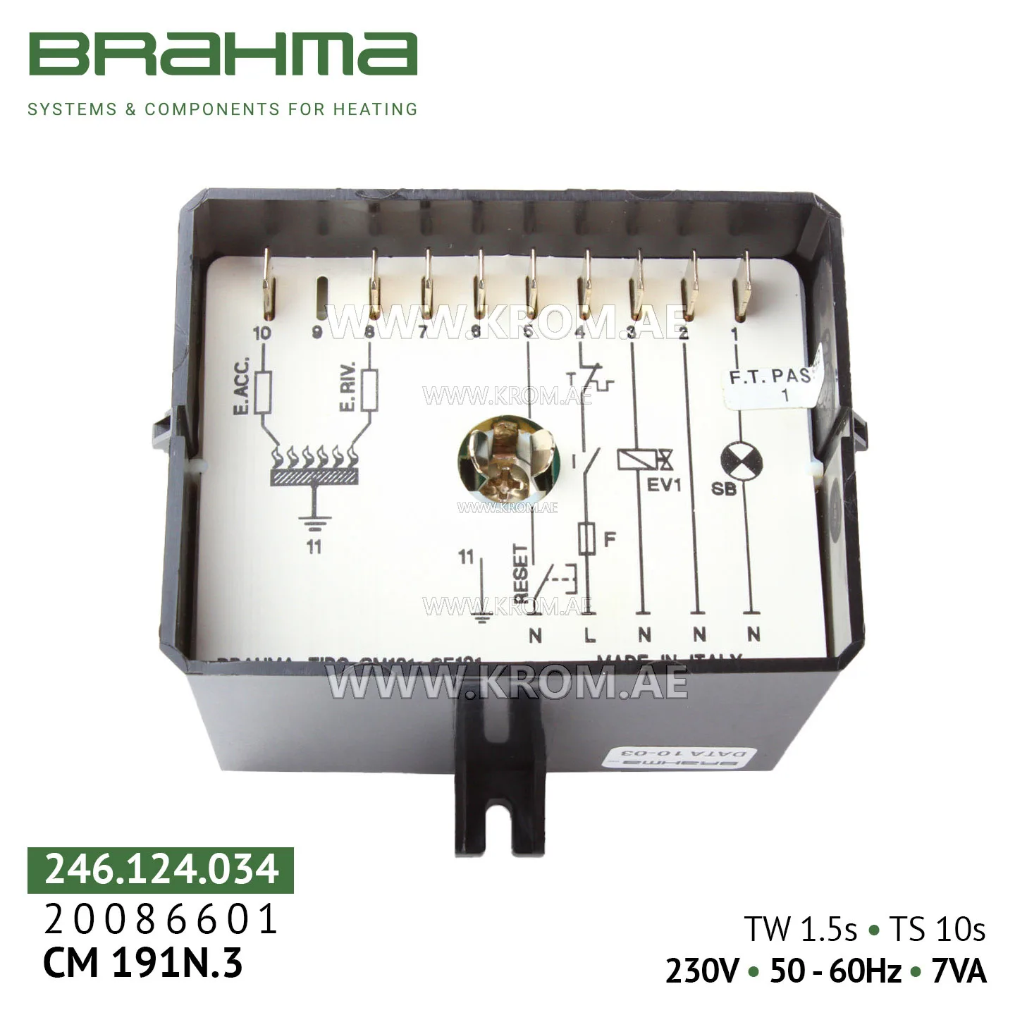 Brahma 20086601 CM191N.3 control box
