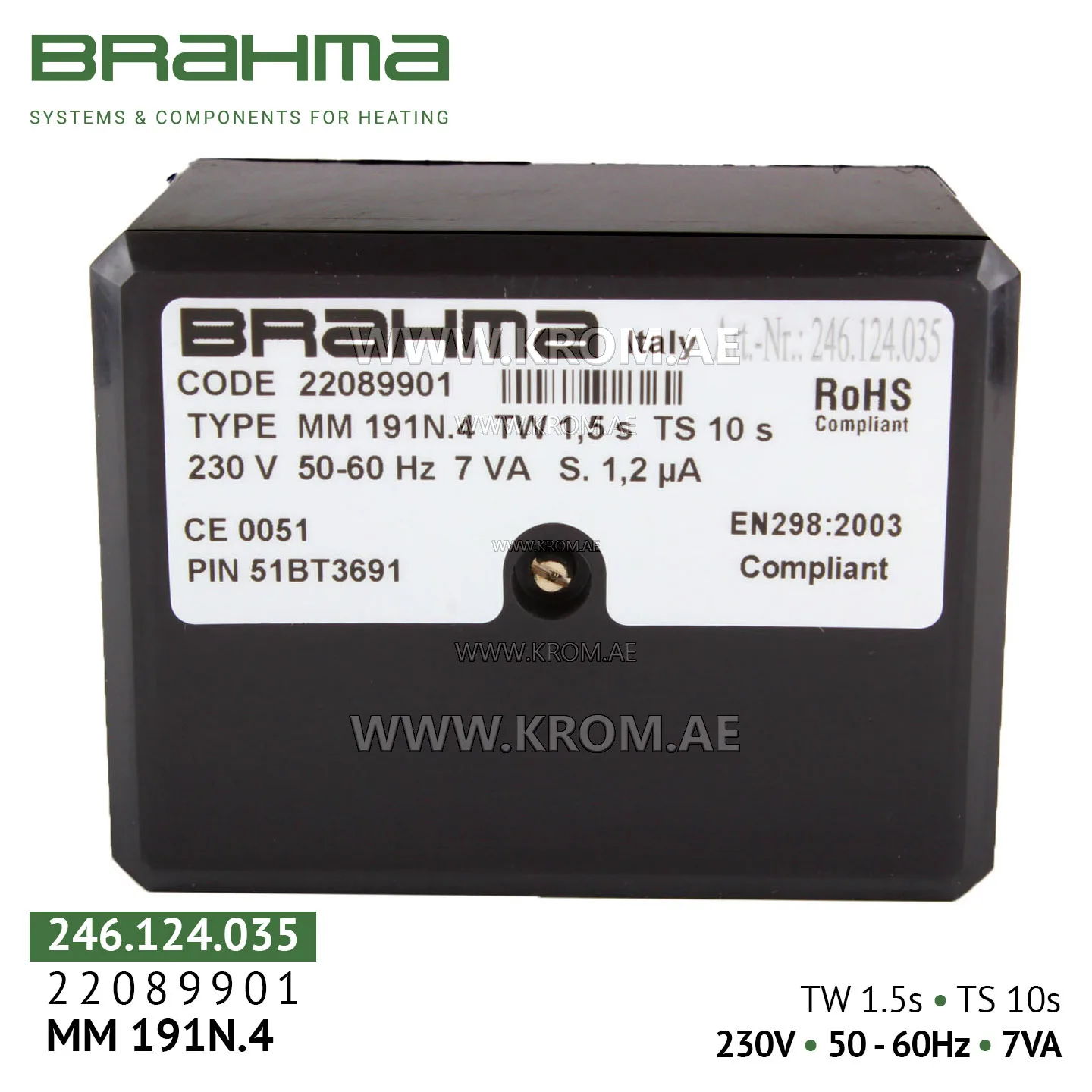 Brahma 22089901 MM191N.4 control box