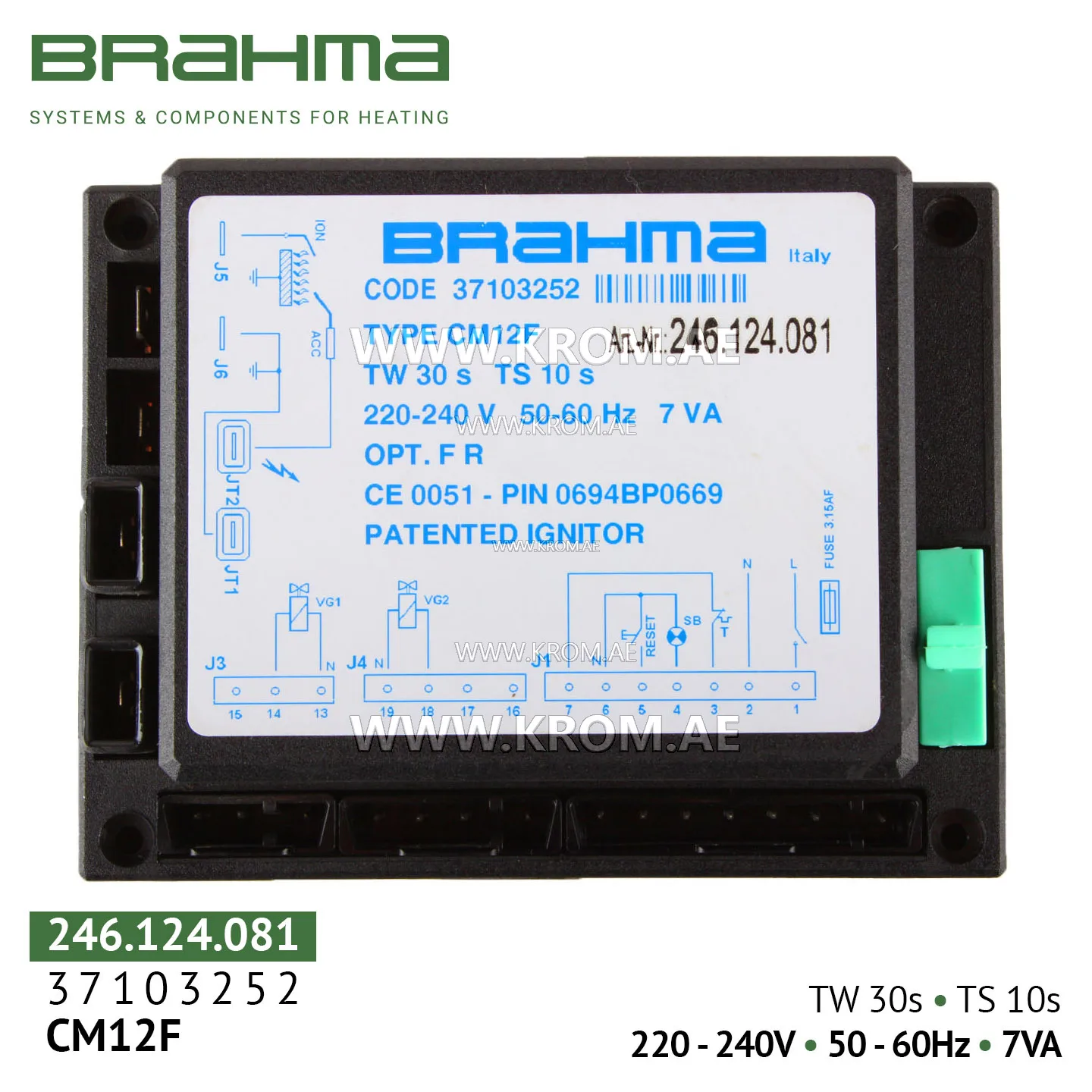 Brahma 37103252 CM12F control box
