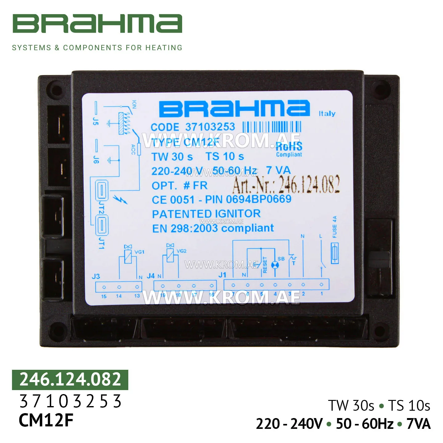 Brahma 37103253 CM12F control box
