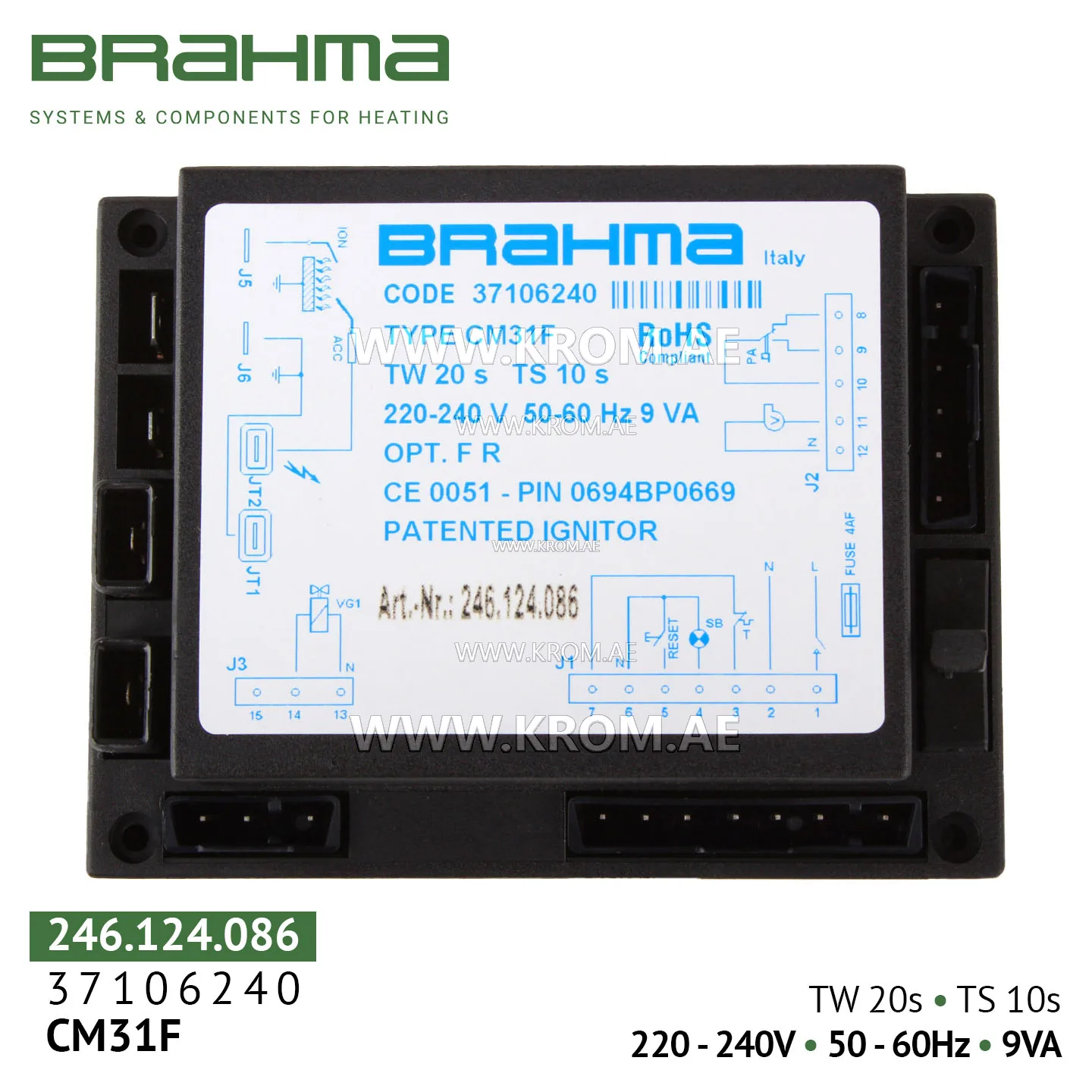 Brahma 37106240 CM31F control box