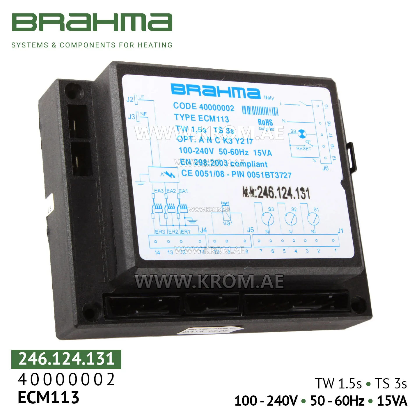 Brahma 40000002 ECM113 control box