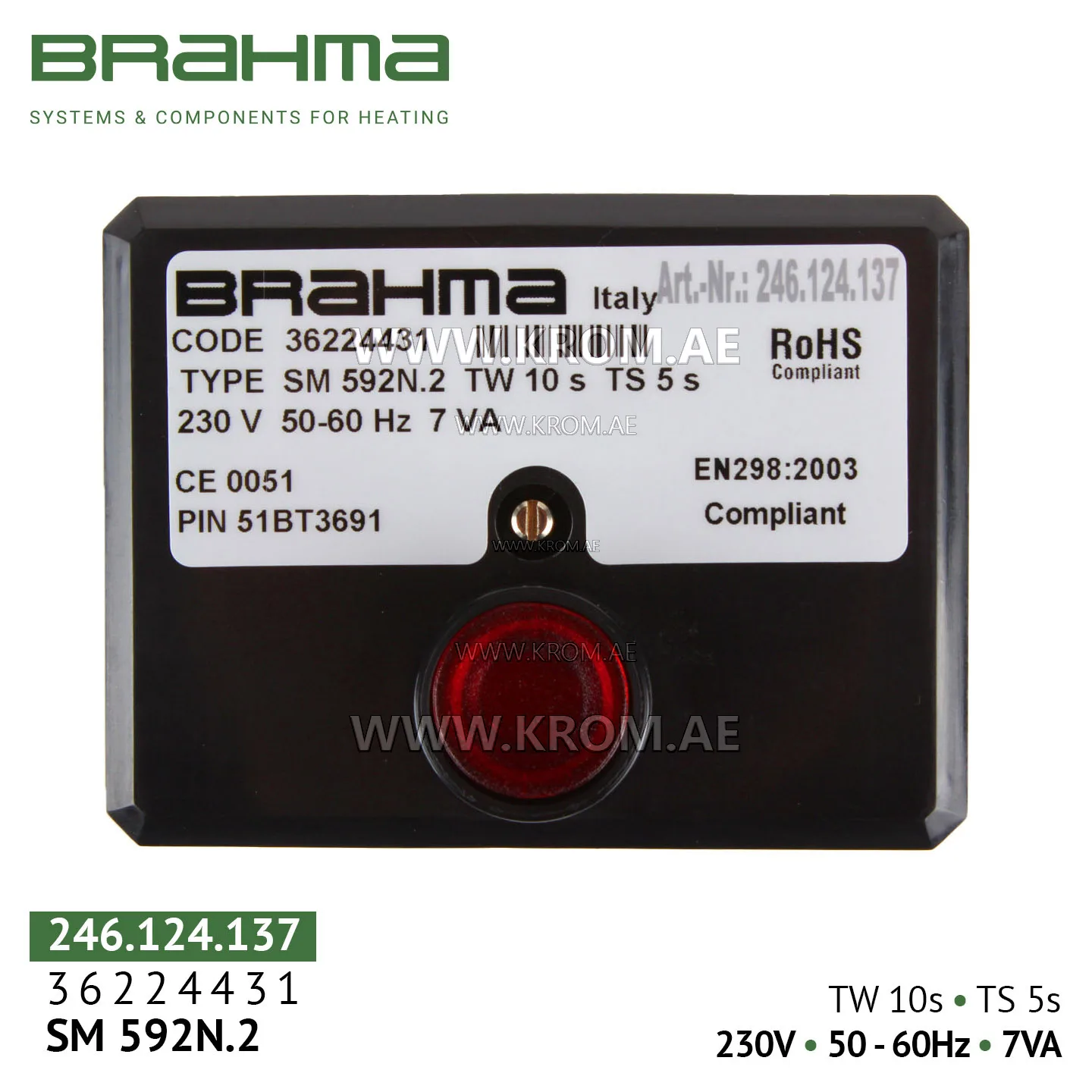 Brahma 36224431 SM592N.2 control box