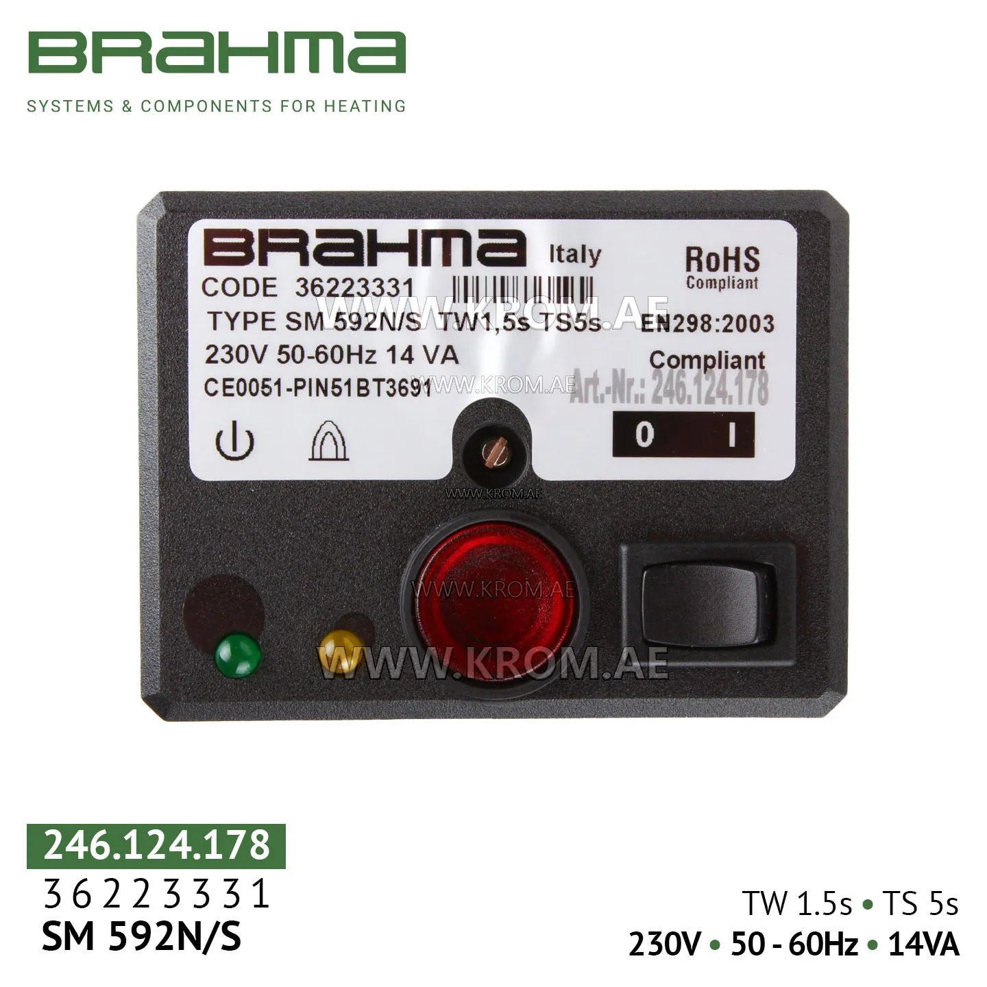 Brahma 36223331 SM592N/S control box