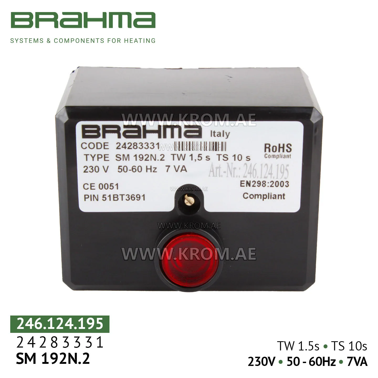 Brahma 24283331 SM192N.2 control box