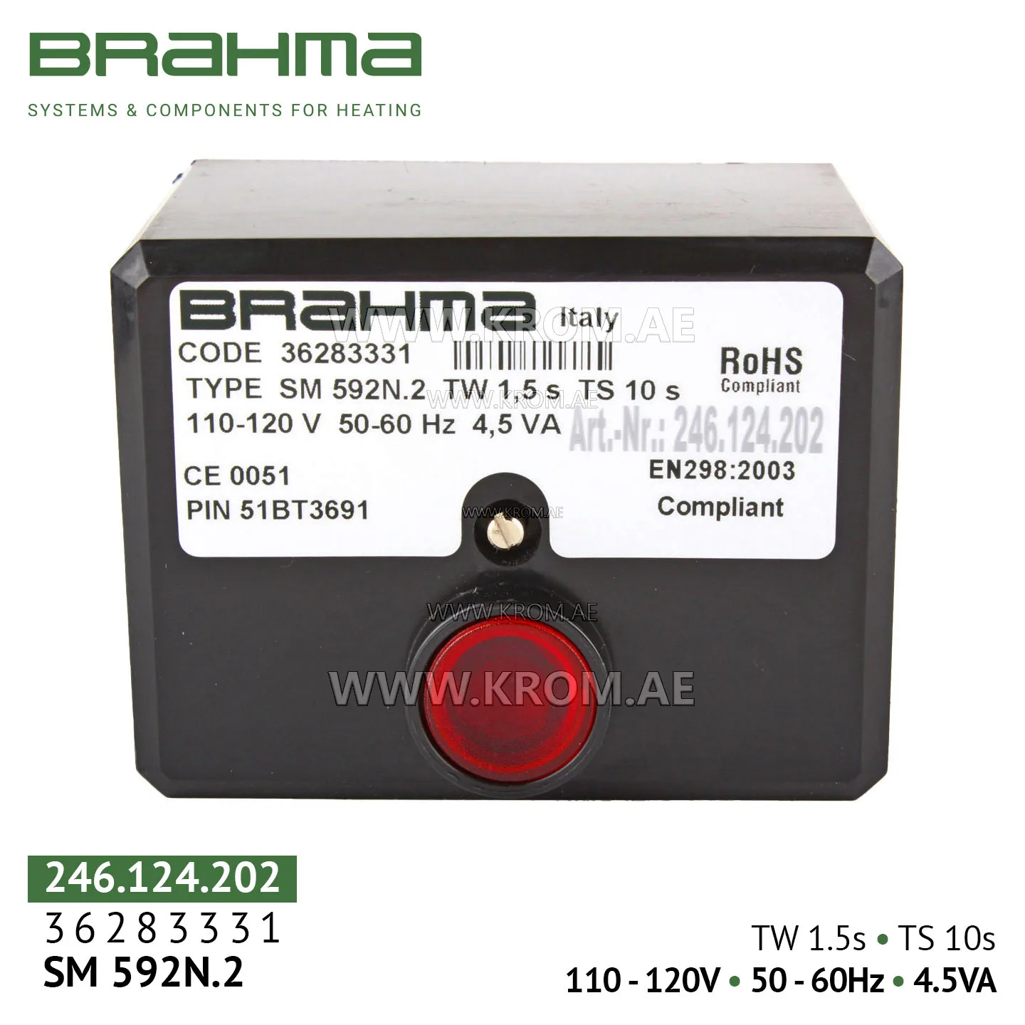Brahma 36283331 SM592N.2 control box