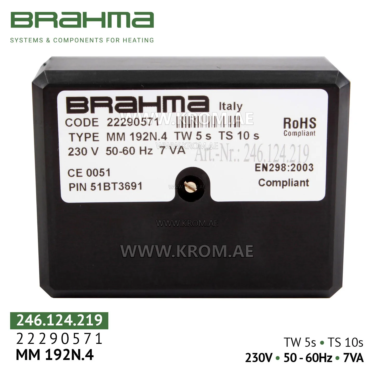 Brahma 22290571 MM192N.4 control box